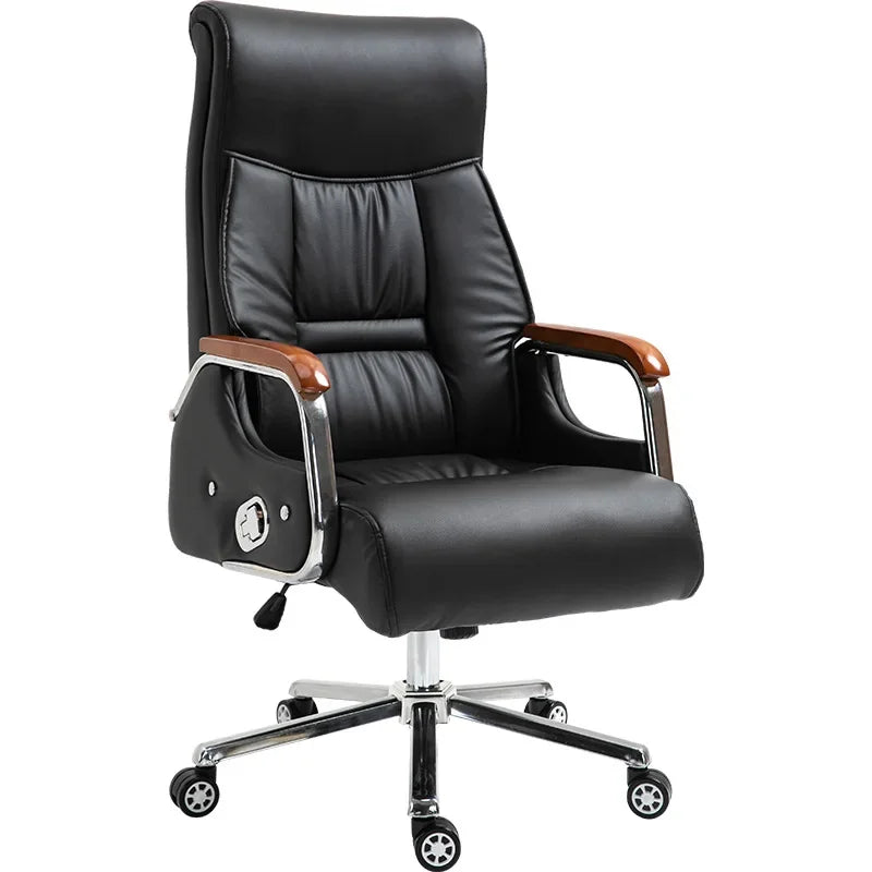 Comfy Boss Office Chair: Adjustable Rolling Design with Headrest
