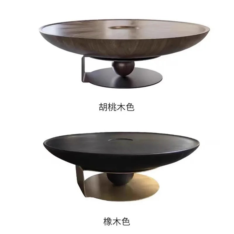 Modern Round Coffee Table – Unique White Oak Design