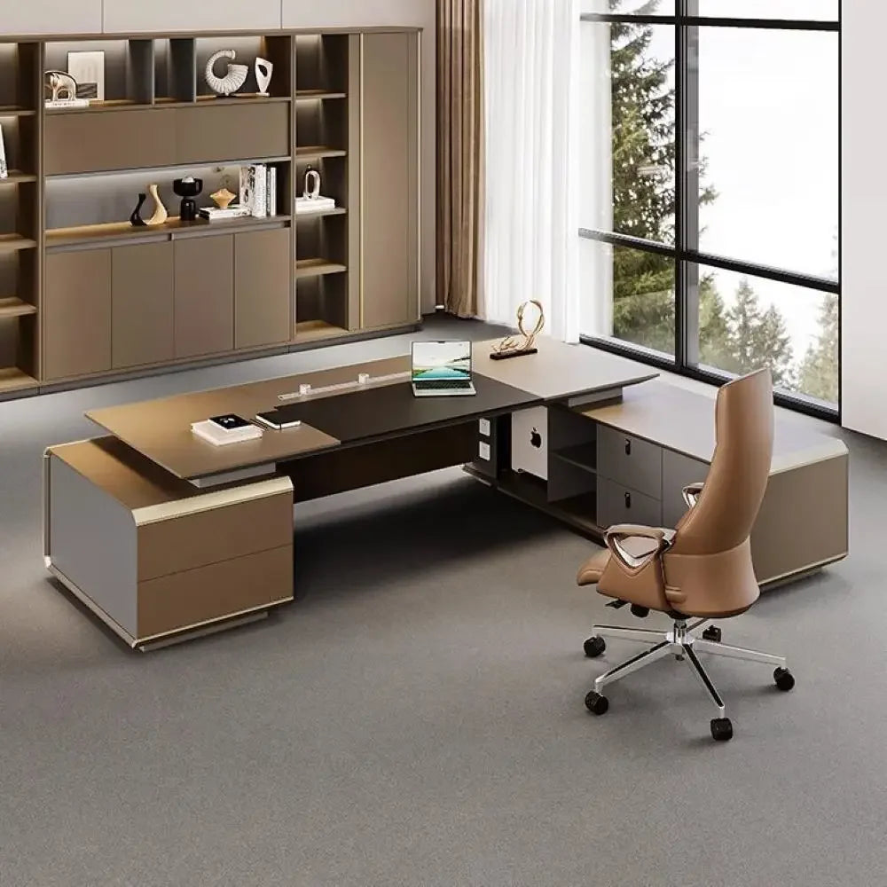 New boss office desk and chair combination simple modern office manager light luxury high-end class desk