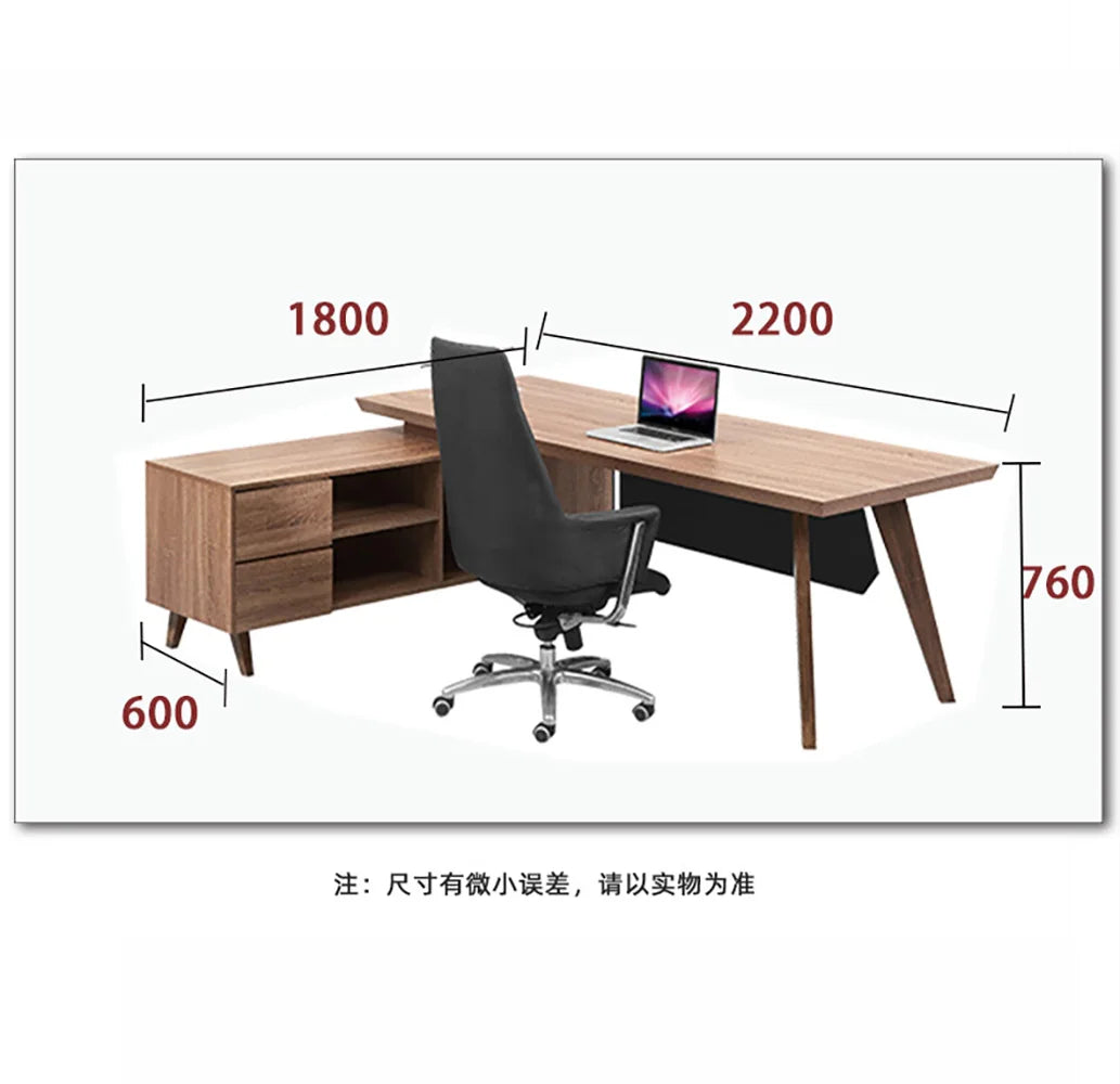 7.2ft Executive Office Desk with Locker & File Cabinet