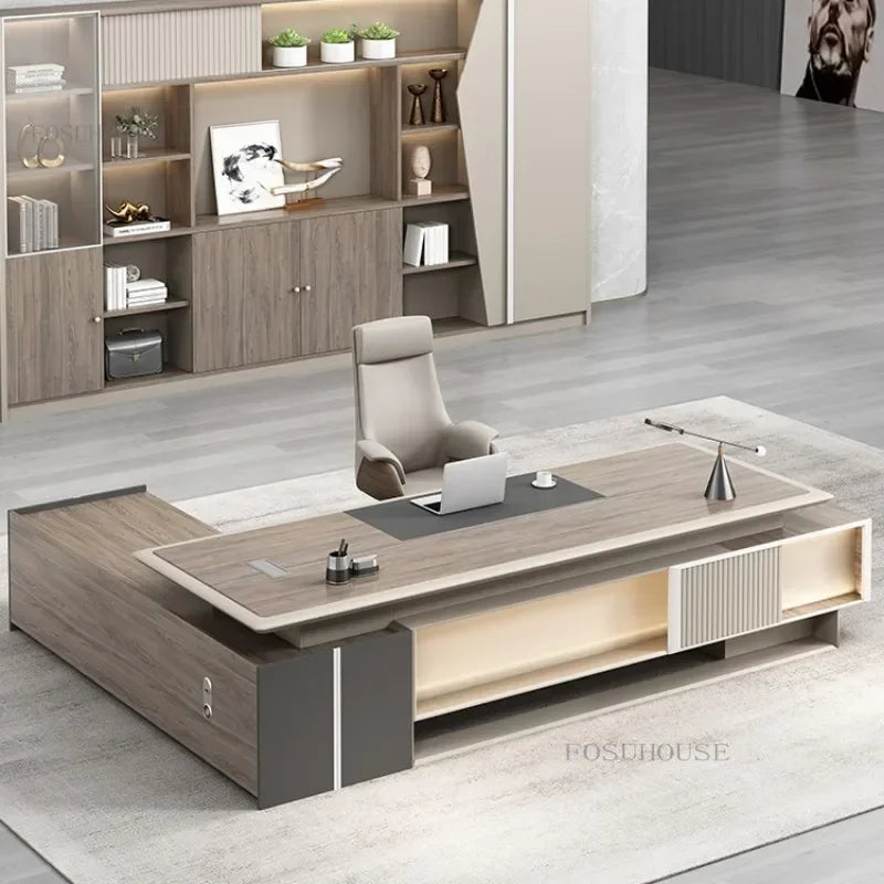 Italian Office Boss Desks Table Simple Modern Desk Office Furniture Large Manager Computer Desk and Chair Set p
