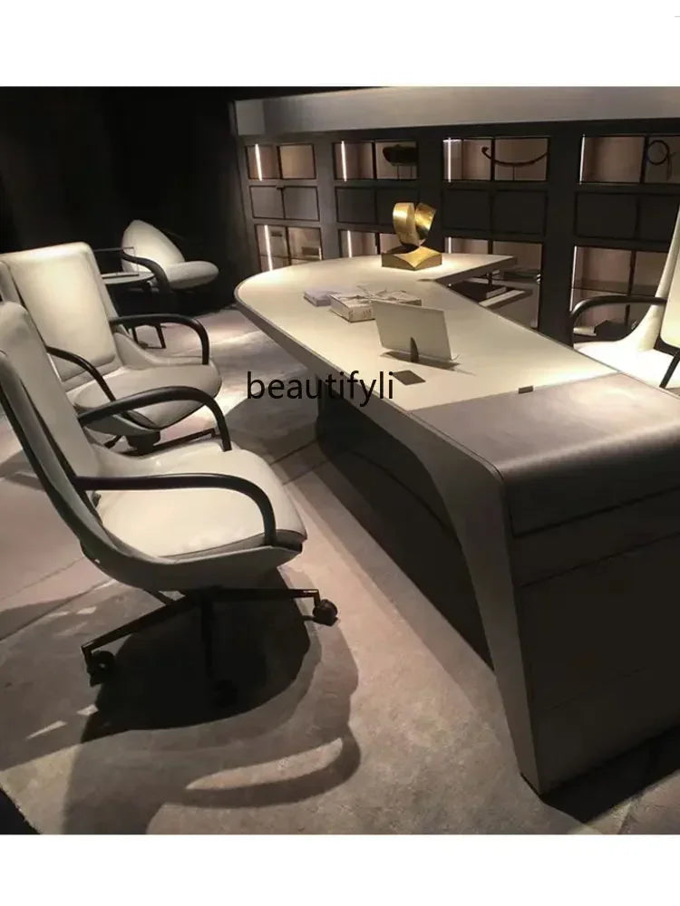 yj Italian Modern Minimalist North American Black Walnut Solid Wood Boss Office Chair Nordic Desk Chair