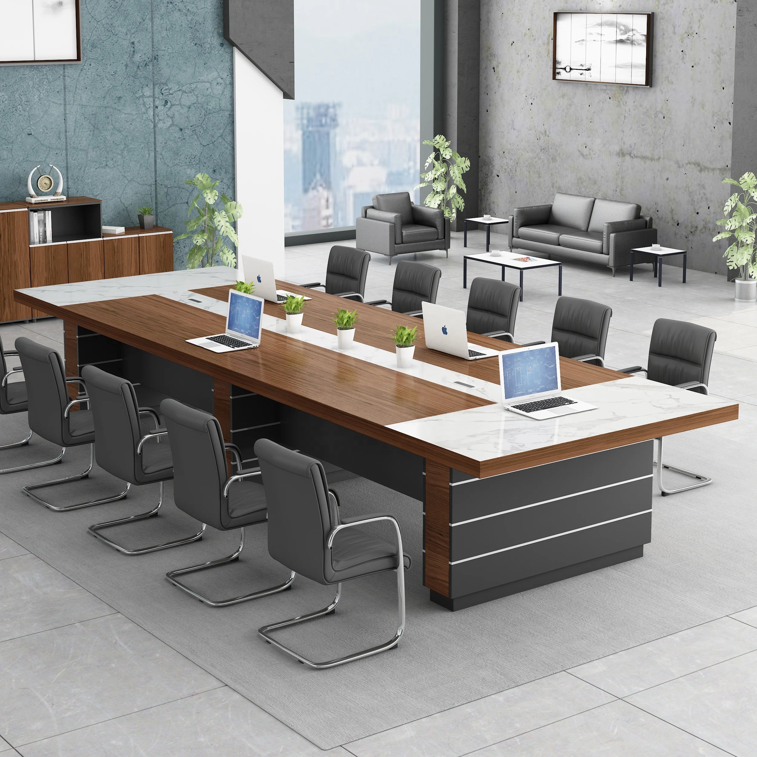 Luxury Eco-Friendly Boardroom Conference Desk & Chair Set