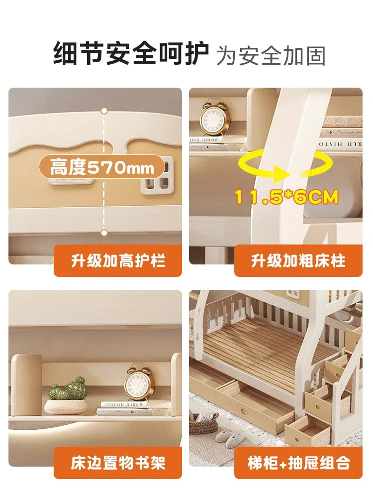 All Solid Wood Bunk Beds; Economical Upper and Lower Design