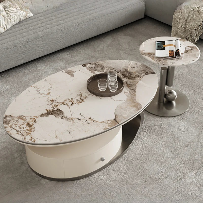 Nordic Living Room Coffee Table with Drawer – Kawaii Modern Design