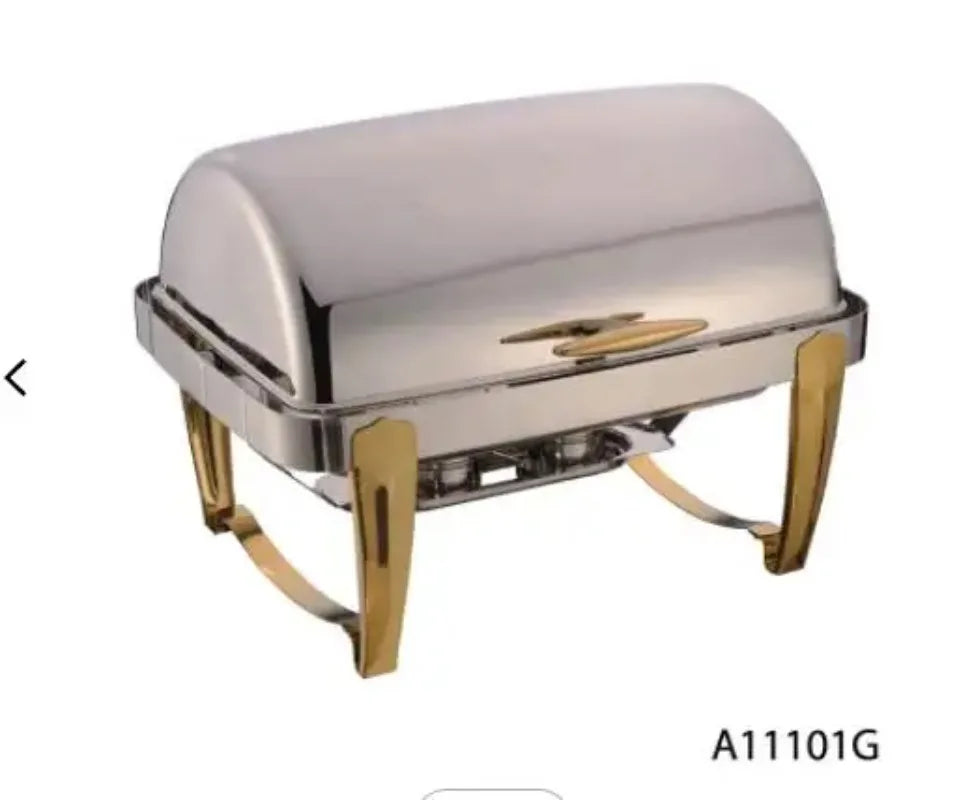 Rectangle Chafing Dish Food Warmer With Golden Feet stainless steel buffet dome top chafing dish serving set food warmer buffet