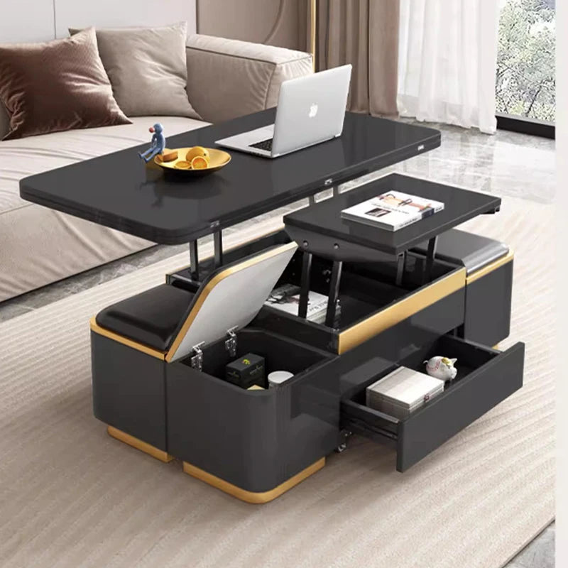 Storage Clear Simple Coffee Table Storage Black Low Folding Coffee Table Tea Floor Mesas De Centro Para Sala Home Furniture