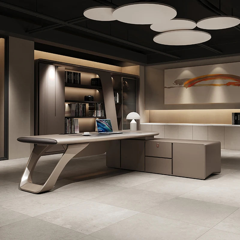 Office Desk Furniture Executive Desktop Automatic Computer Offices Minimalist Tavolo Da Lavoro Seating Reading Home Auxiliary