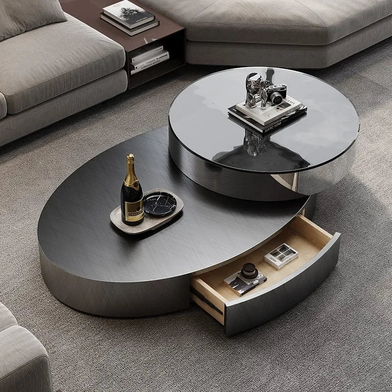 Unique Luxury Coffee Table Modern Aesthetic Italian Books Coffee Tables Rotate Minimalist Table Basses De Salon Home Furniture