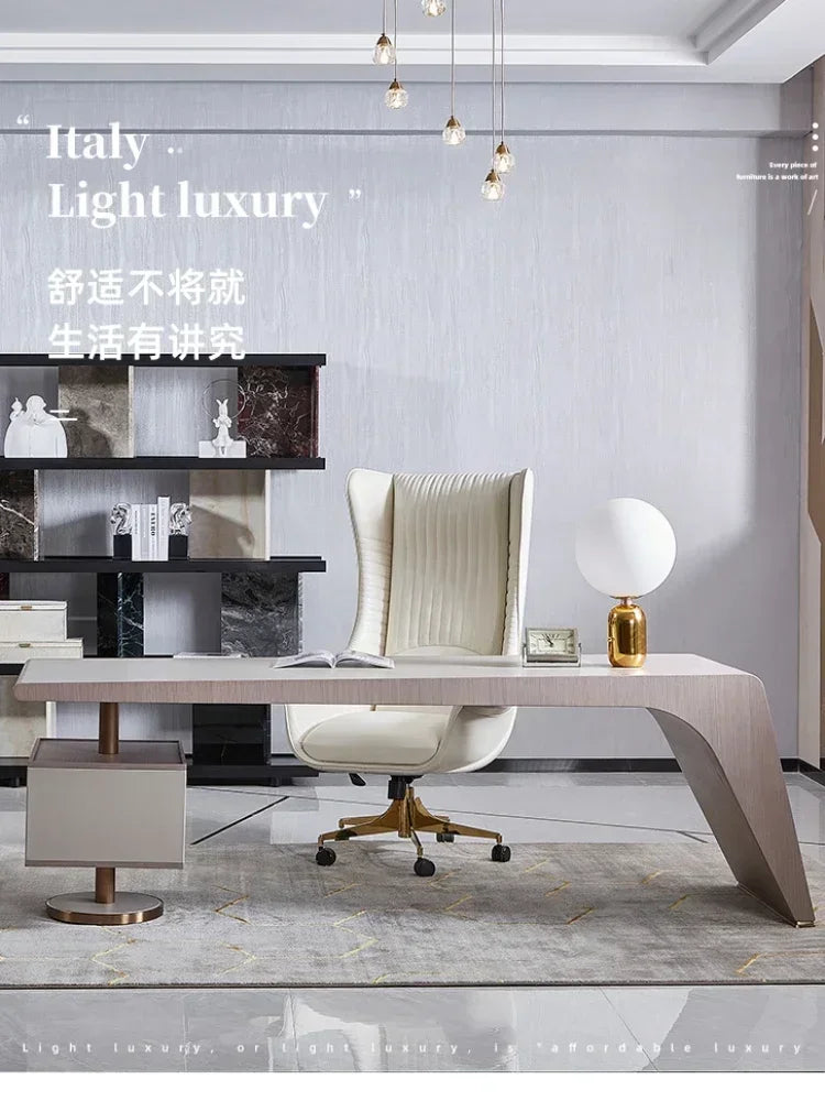 Italian light luxury desk, office desk, boss desk combination, home designer Giorgetti computer desk, long strip table