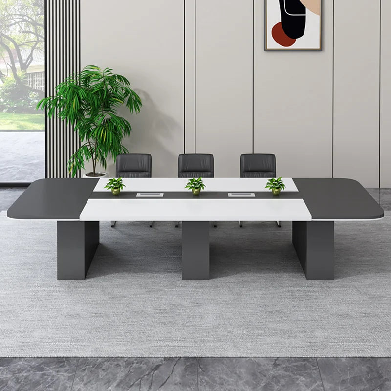 Modern luxury conference table—10-seater MDF design for office use