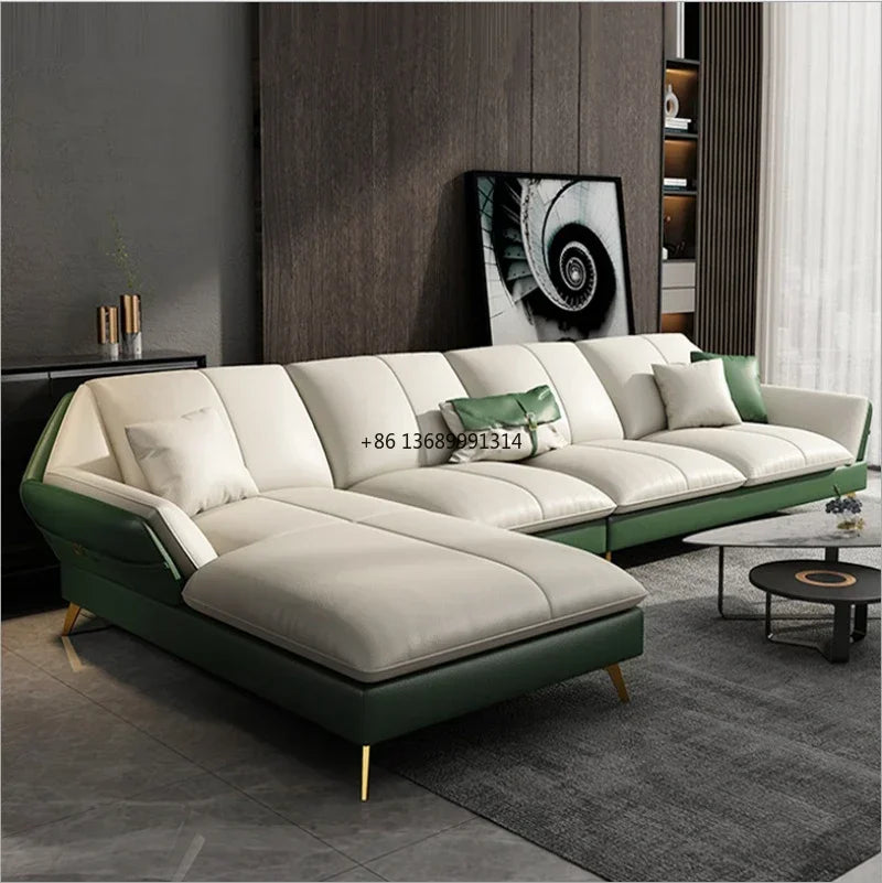 Italian-style modern light luxury high-end Customized Modern Leather Couch Sectional Living Room Sofas