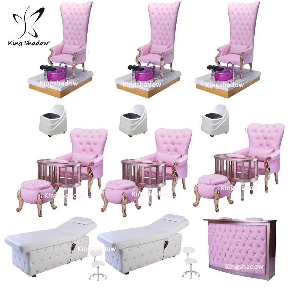 Best-Selling Gold Nail Desk – Wooden Beauty Salon Cage-Shape Nail Table, Manicure Table & Nail Salon Furniture