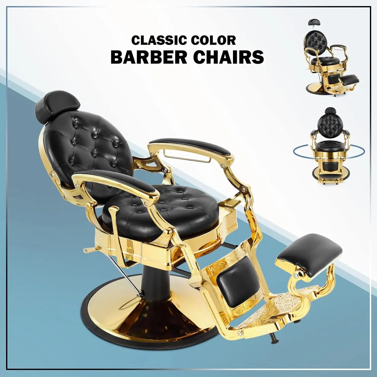 Retro Barber Chair Heavy Duty Barber Chairs Vintage Salon Chair Hydraulic Recline Beauty Spa Styling Equipment Rounded