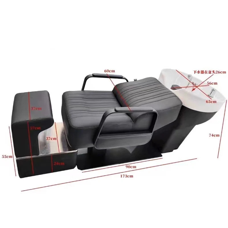 Chinese Spa Hair Wash Professional Washbasin – Porcelain Therapy Chair for Beauty Salons, Barber Shops, and Hairdressing