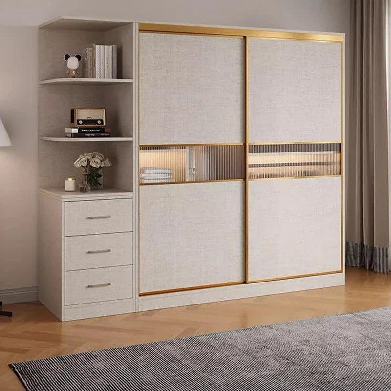 Luxury Modern Clothes Wardrobe, Hanging Dresser Organizer for Bedroom or Apartment, Home Furniture