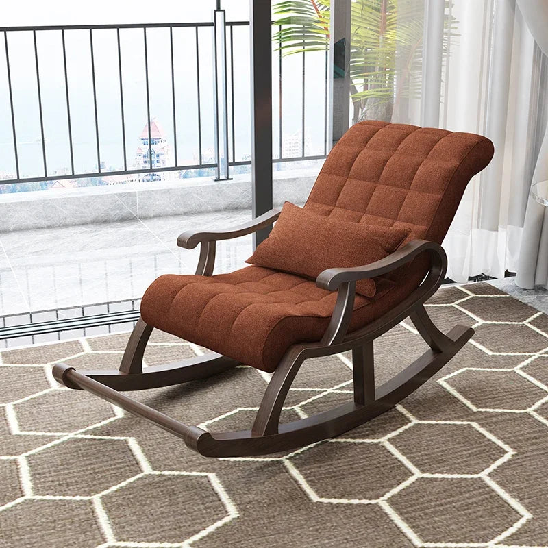 Nordic Luxury Rocking Chair – Lazy Recliner with Handle