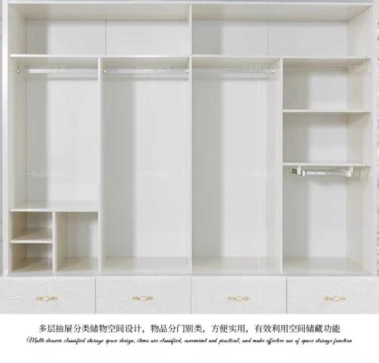 European Style Solid Wood Wardrobe – Carved, Luxury French Design, Customizable Villa Storage