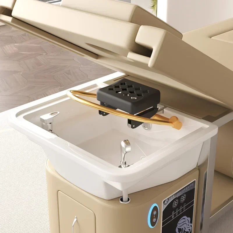 Japanese Head Spa Washbasin – Porcelain Shampoo Unit with Backwash for Hairdressing Salons