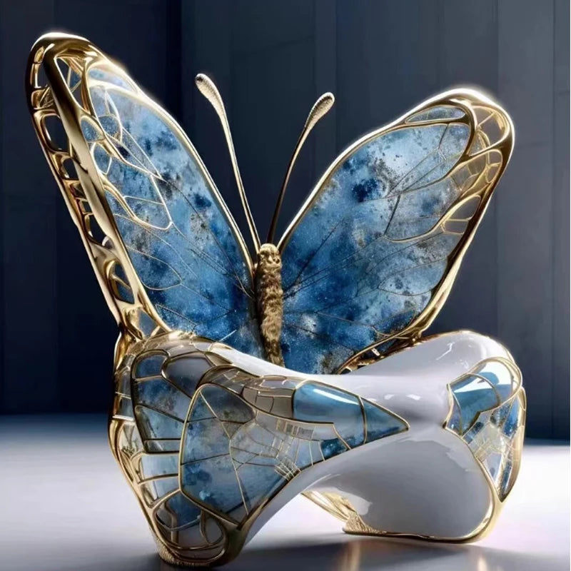 Light luxury retro Northern Europe modern special personality butterfly style single leisure chair throne villa hotel