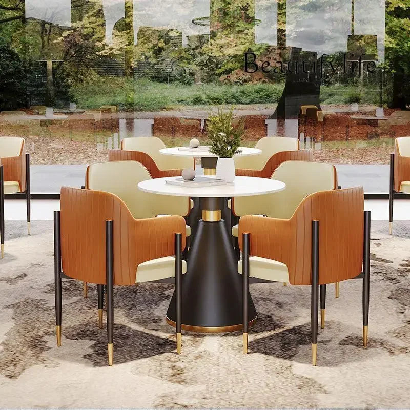 Light luxury sales office negotiation table and chair combination coffee shop reception small round table one table four chairs