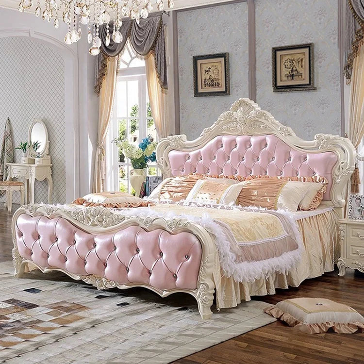 Luxury pink European-style king-size bedroom suite