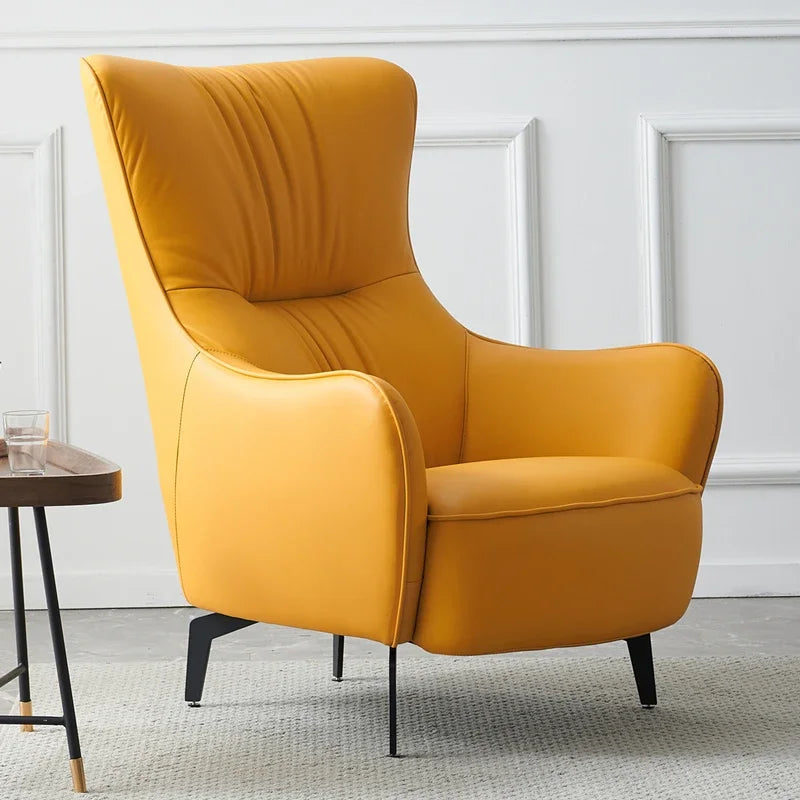 Nordic single chair: a modern, simple leather tiger chair