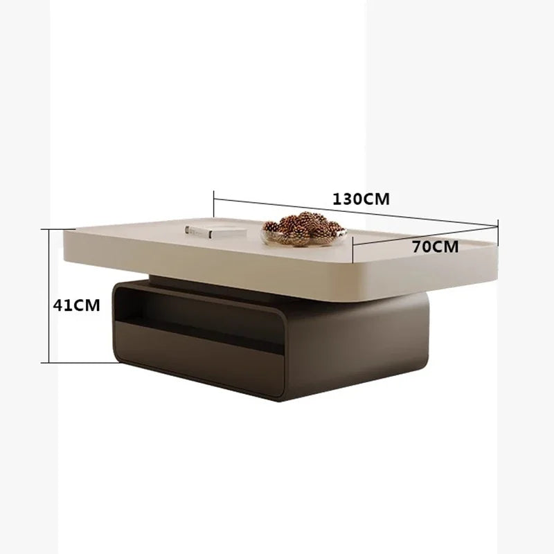 Sintered Stone Oval Coffee Table – Designer Edition in Minimalist Light Luxury Style