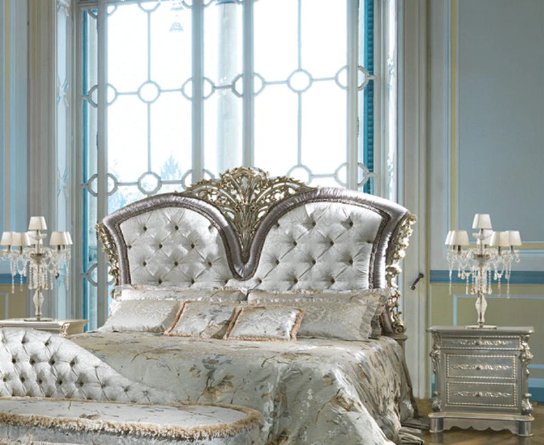 Solid wood bed Italian double bed villa high-end custom 1.8 m bedroom