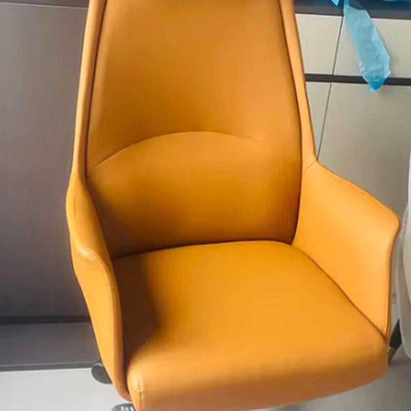 Ergonomic Mobile Office Chair - Modern Leather for Study and Meditation.