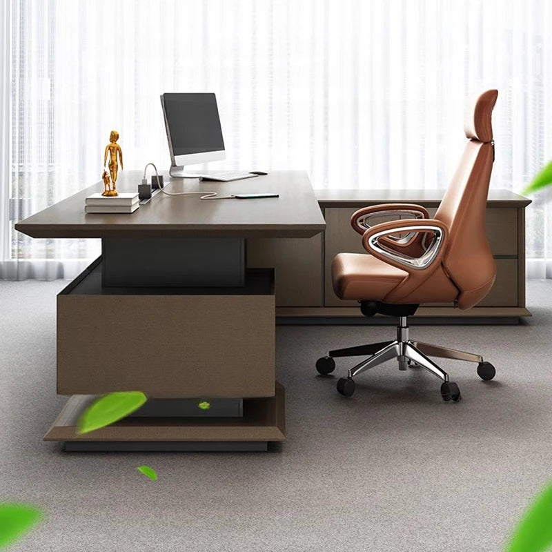 Writing Computer Office Desk Reception Drawers Minimalist L Shaped Table Office Desks Wood Escrivaninha Para Quarto Furniture