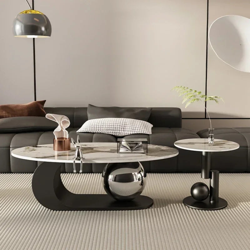 Nordic Retractable Coffee Table Living Room Home Design Rock Plate Luxury Minimalist