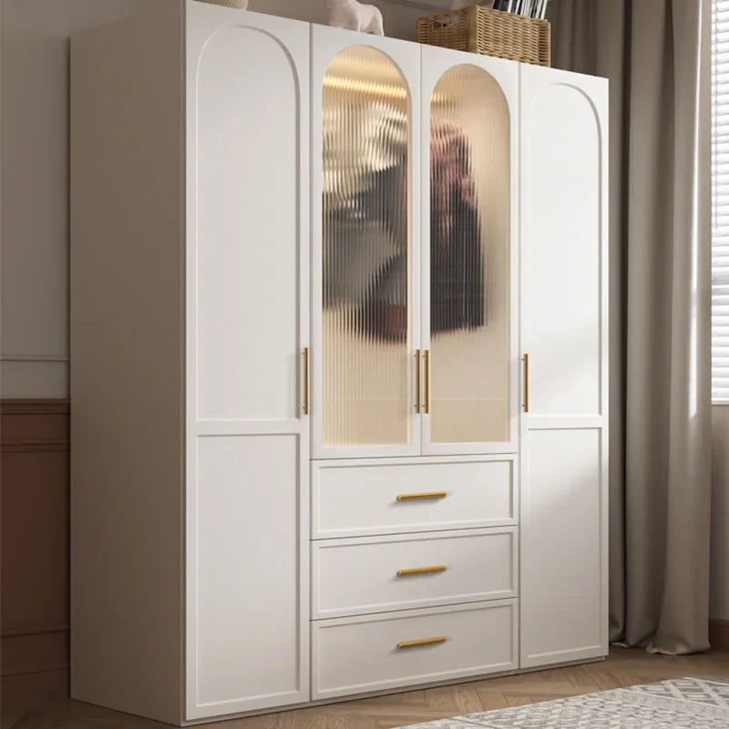 Wooden Clothes Storage Wardrobe with Dressing Table, Drawers, and Multifunctional Organizer, Bedroom Furniture