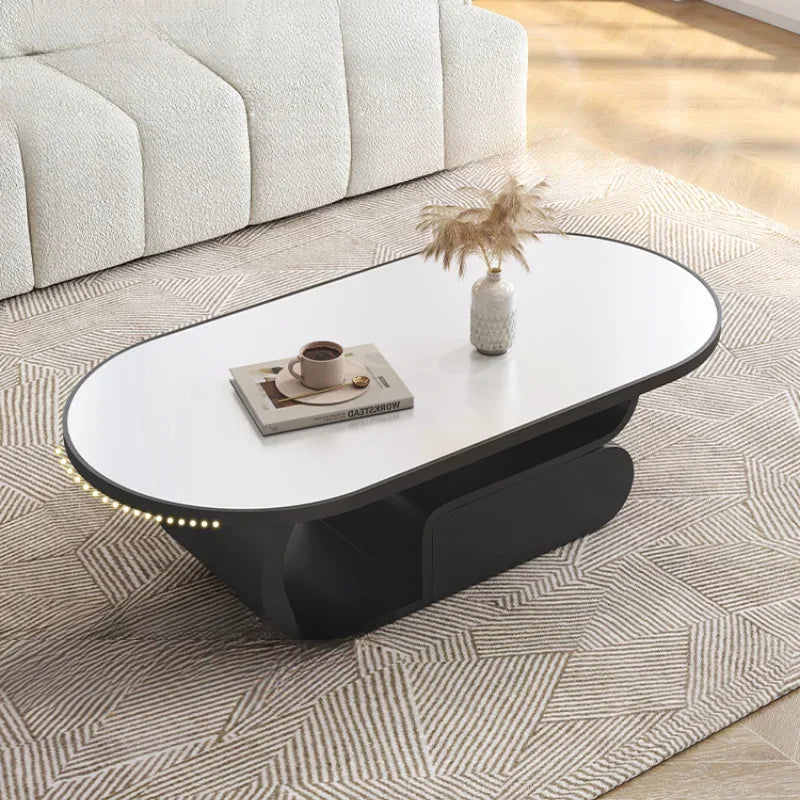 Black Simple Cream Coffee Table