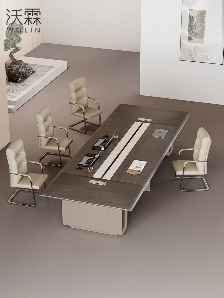Modern Long Conference Table & Chair Set