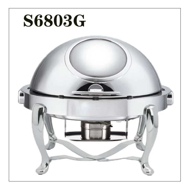 Wholesale Luxury Hotel Restaurant Stainless Steel Food Warmer Gold Chafing Dish Buffet Set With Glass Visible Window