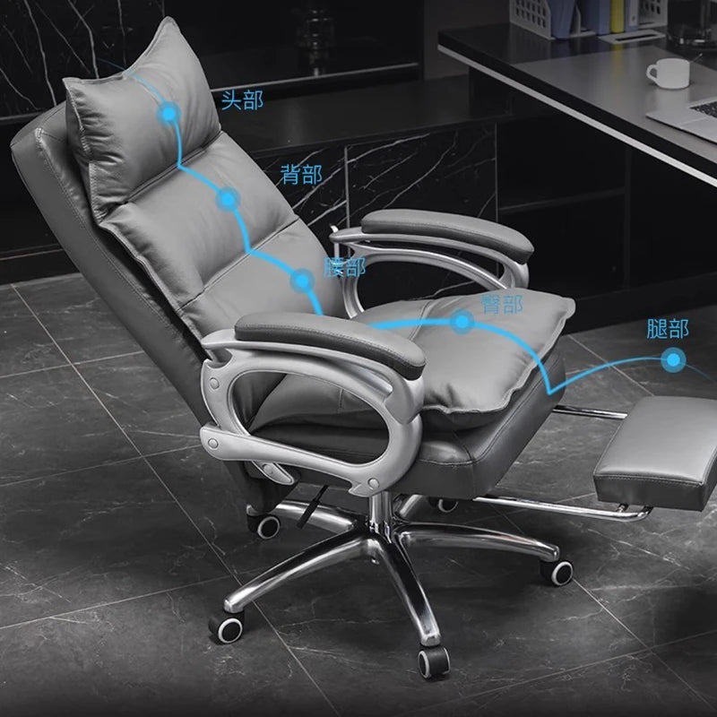Luxurious Leather Office Chair Massage Comfort Home Boss Gaming Chair Vanity Living Room Sillas De Oficina Office Furniture Girl