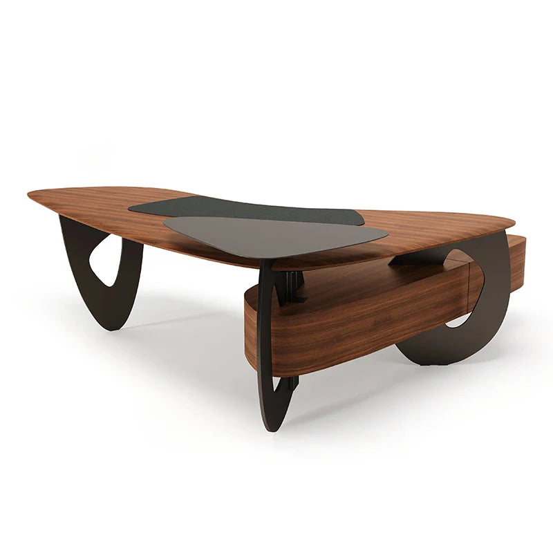 Italian Light Luxury Minimalist Desk – Designer Boss Desk for High-End Offices
