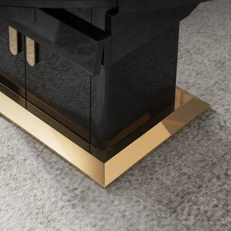 Luxury Living Room Dining Tables Unfolded Rectangle With Induction Cooker Large Storage Space Kitchen Table For 6-8 People