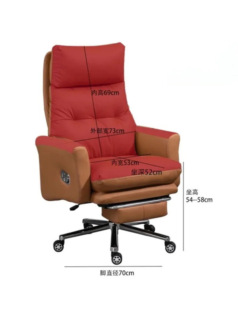 Luxurious Leather Office Chair Commerce Massage Boss Executive Gaming Chair Home Bedroom Sillas De Oficina Office Furniture Girl