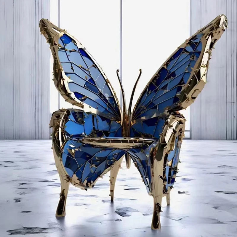 Light luxury retro Northern Europe modern special personality butterfly style single leisure chair throne villa hotel
