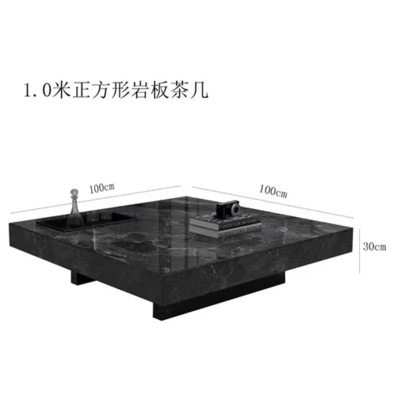 Modern Rectangular Coffee Table – Italian Luxury with Stone Marble Top