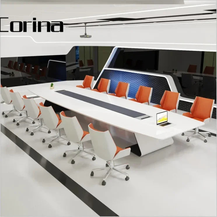 office furniture conference room table and chairs sets modern black glossy luxury conference table