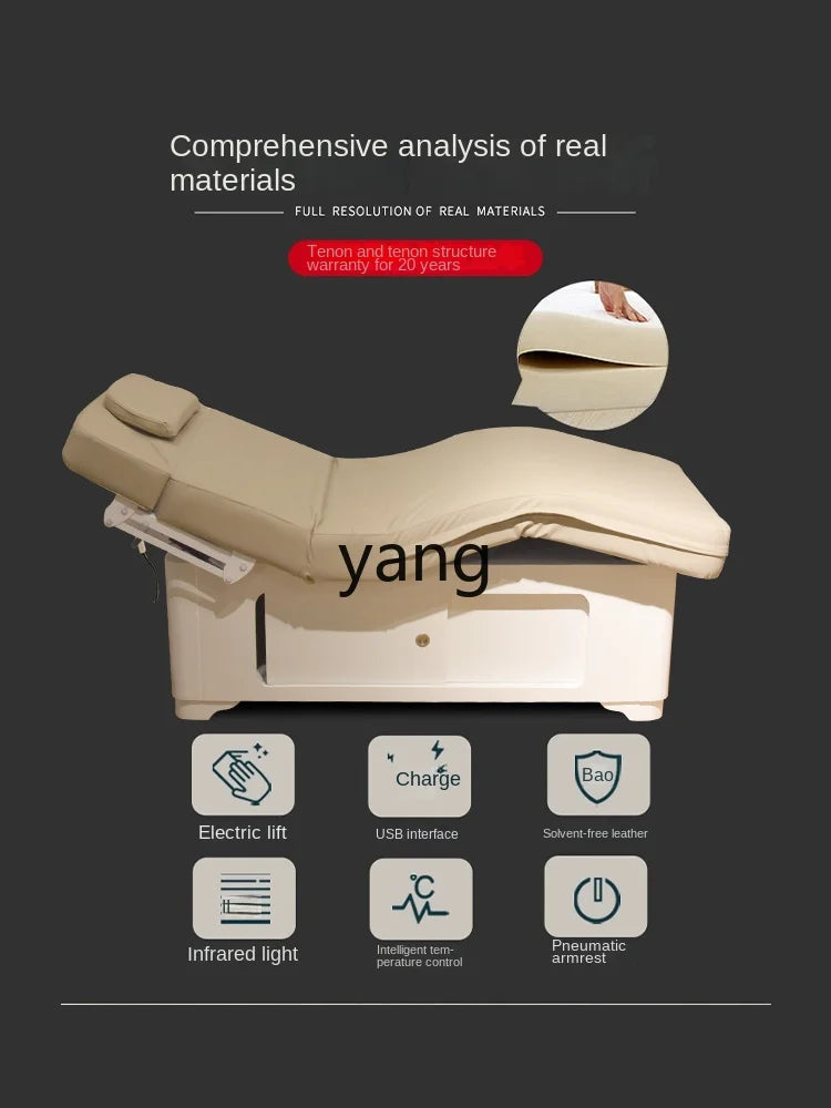 Yhl Facial Bed Massage Couch Beauty Salon Dedicated Massage Bed Heating Automatic Intelligent Elevated Bed Solid Wood