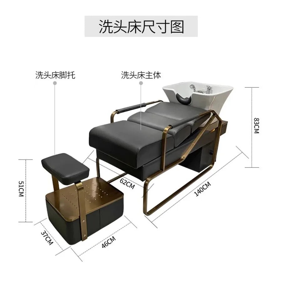 Luxury Barber Equipment Shampoo Chair – Reclining Stylist Basin Chair, Hair Wash & Spa Salon Chair, Relaxing Cadeiras