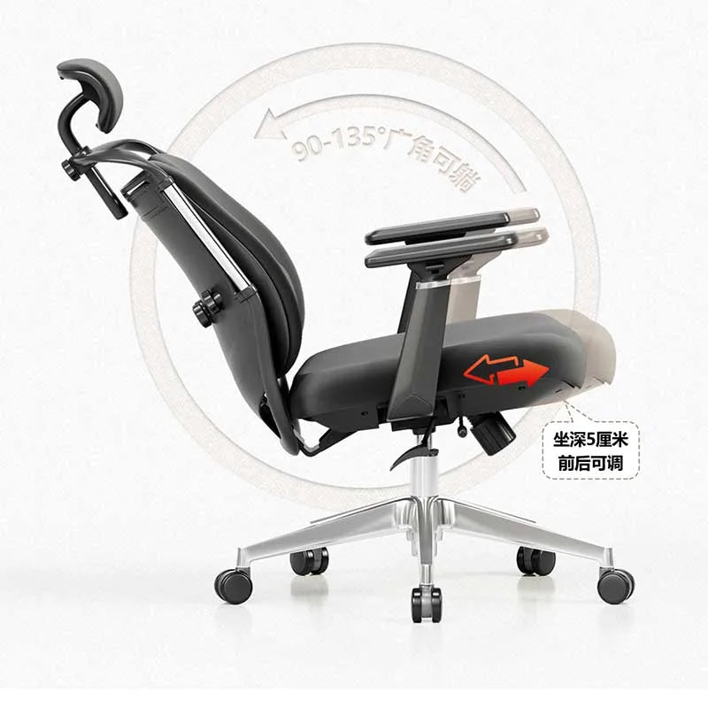 Ergonomic Black Office Chair with Adjustable Headrest