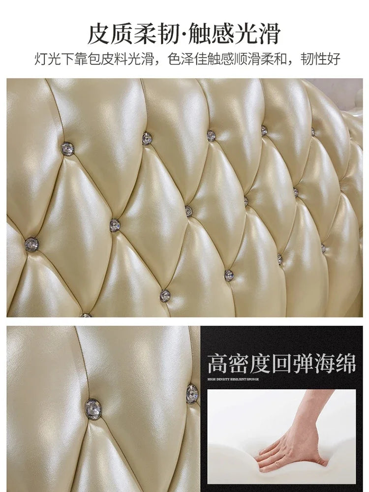 European-style leather sofa – Modern, luxury suite for living room, villa-sized