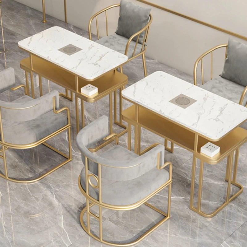 Design Gold Nail Desk Organiser Storage Modern Nordic Nail Table Light Luxury Stolik Do Paznokci Salon Equipment Furniture