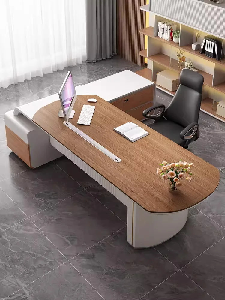Light luxury boss desk large class chairman office desk chair combination president high-end desk