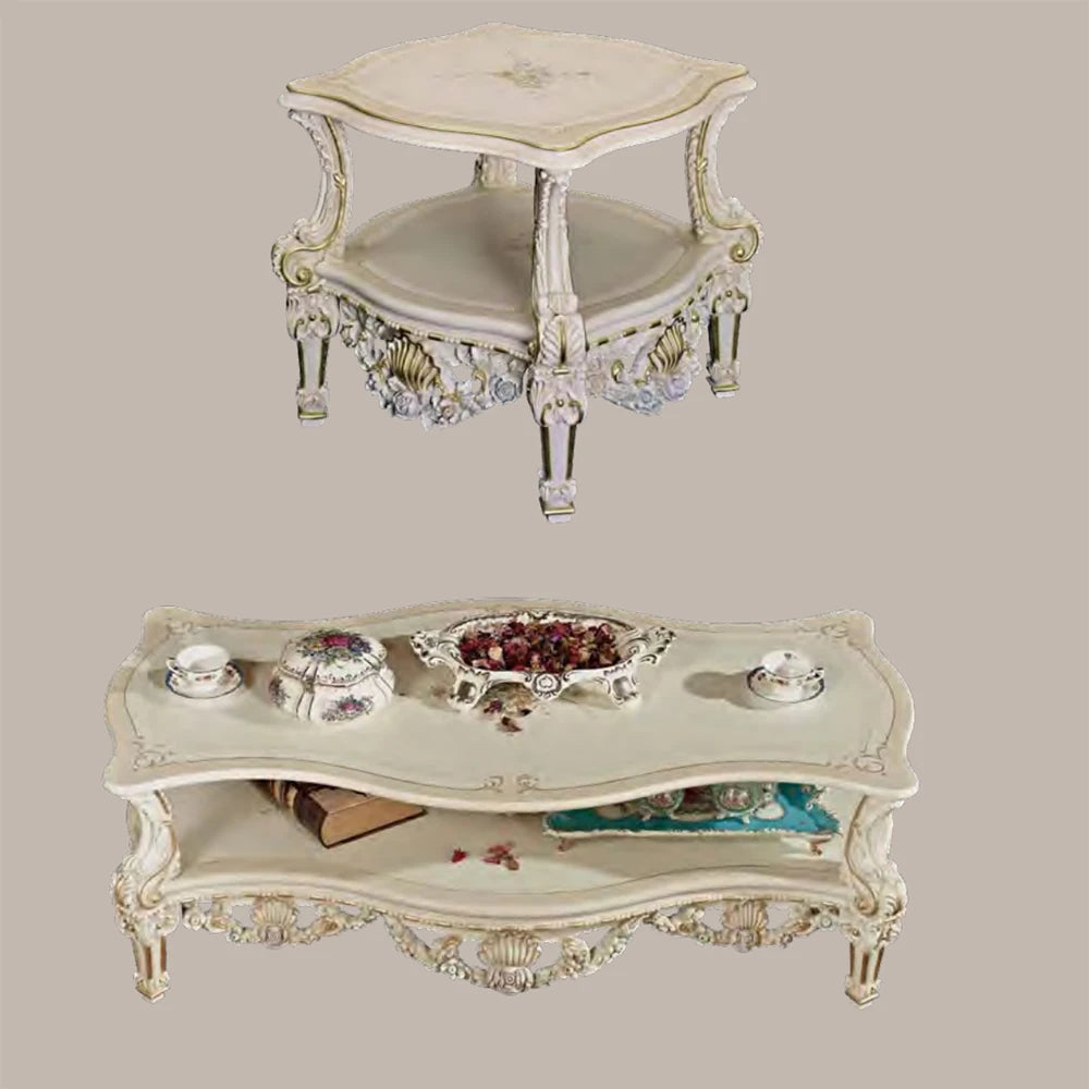 European Style Royal Wooden Classic Sofa Set: Luxury Leather Couches for Living Rooms.